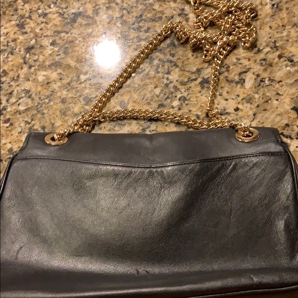 Coach Bags Black Coach Satchel Bag With Gold Chain Poshmark